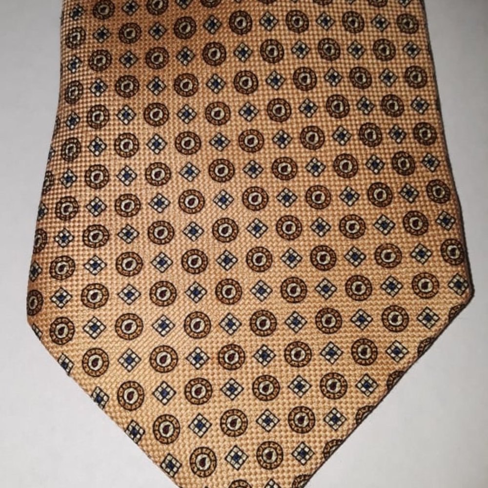 VINTAGE TOMMY HILFIGER - 100% SILK NECKTIE - CLASSIC GEOMETRIC PATTERN